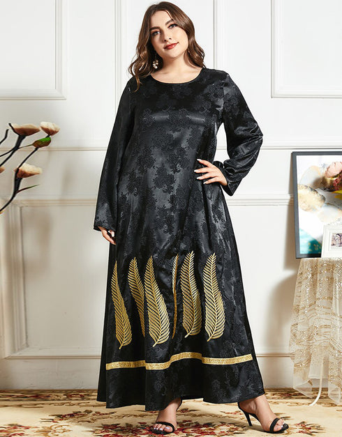 Black Plus Size Dubai Abaya for Women